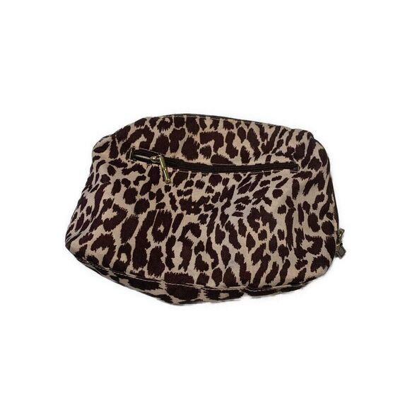 Estee Lauder Brown White Leopard Print Makeup Bag Holder Travel Case - Picture 2 of 4